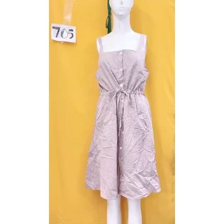 đầm caro hồng dây rút. S705