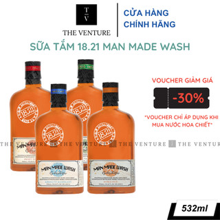 Dầu gội xả tắm 3 trong 1 18.21 Man Made Wash Sweet Tobacco , Spiced Vanilla , Absolute Mahogany , Noble Oud - 500ml