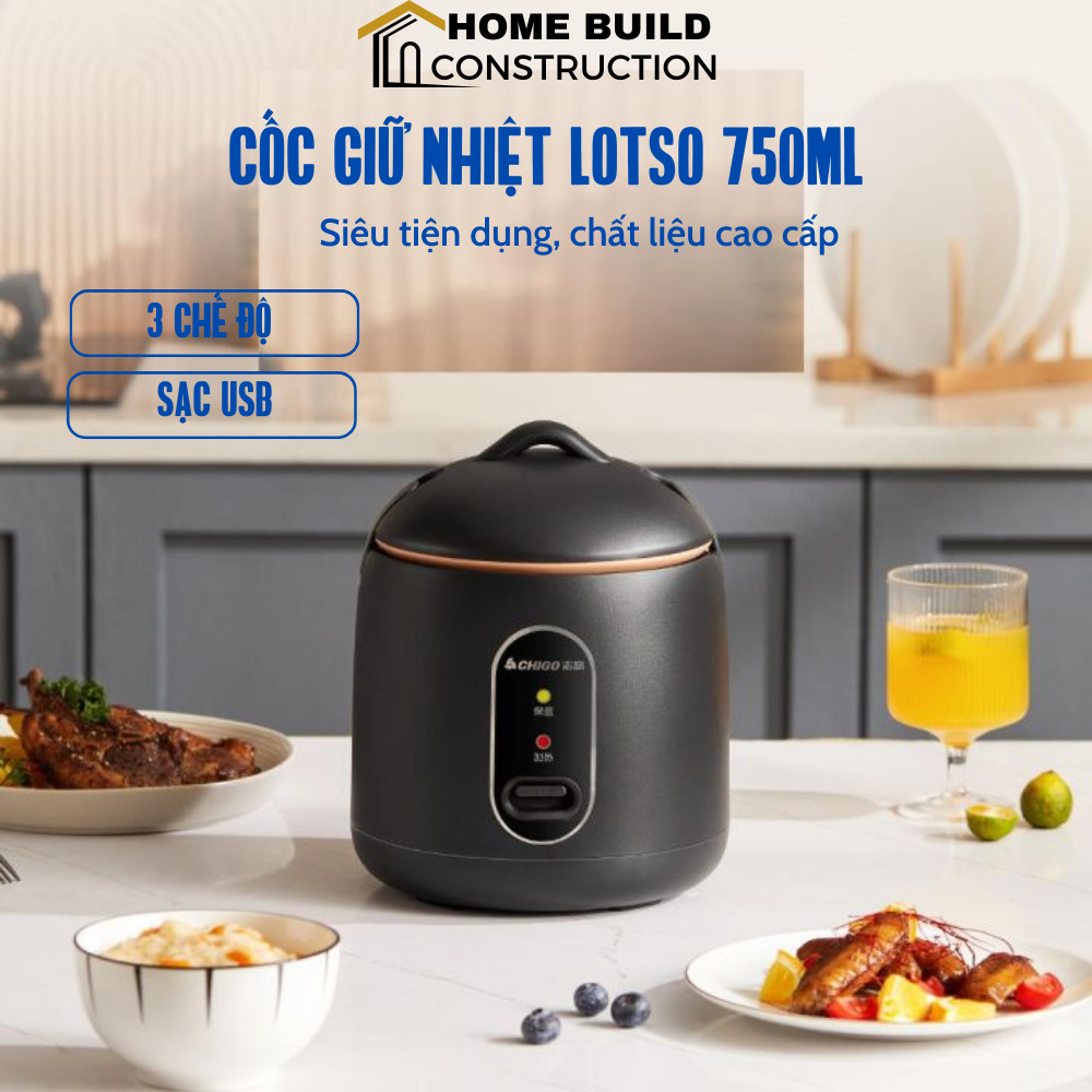 Nồi cơm cắm điện Chigo, nồi nấu đa năng mini,nấu súp, hầm thịt, nấu cháo, nấu cơm, lòng nồi chống dính bảo hành 6 tháng