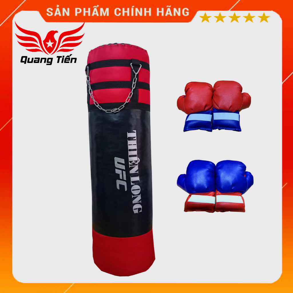 Bao đấm UFC Thiên Long cao cấp dày dặn bền bỉ tặng kèm găng mini trẻ em giá rẻ 6oz