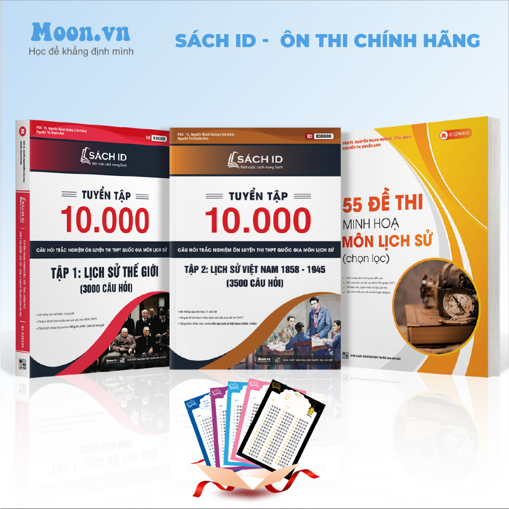 Combo 3 sách ôn thi THPTQG 2023 môn Lịch sử thầy Nguyễn Mạnh Hưởng | Sách ID