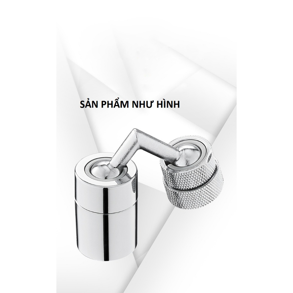 Đầu nối inox xoay 720 độ, gắn vòi rửa bát, vòi lavabo tạo bọt có lọc (kèm đầu nối đa năng)