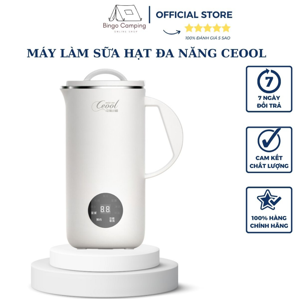 Máy làm sữa hạt đa năng Ceool 5 trong 1,máy làm sữa hạt,sữa đậu lành,máy xay đa năng,máy nấu cháo chậm,bảo hành 12 tháng