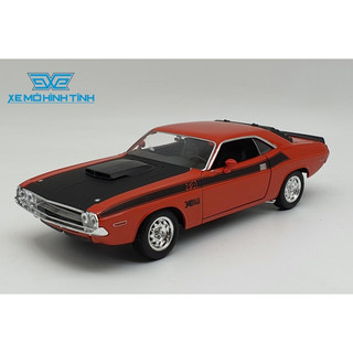 Xe Mô Hình Dodge Challenger T/A 1:24 Welly (Đỏ Cam)