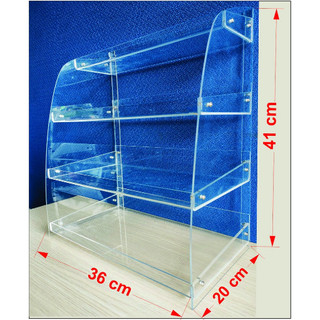 Kệ văn phòng phẩm 4 tầng - Kệ trưng bày văn phòng phẩm bằng mica