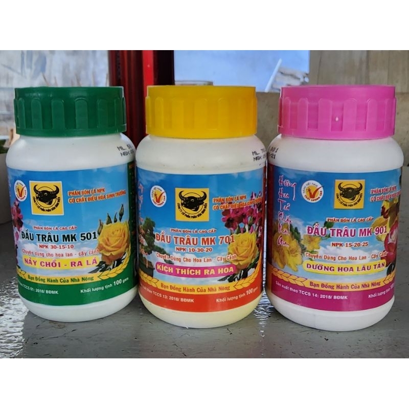 bộ 3 phân bón đầu trâu chuyên hoa lan.hoa hồng cây cảnh