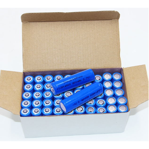 Pin sạc 14500, Pin sạc hãng Doublepow Li-Ion 3.7V 800 mAh cao cấp dùng cho Đèn pin, Đồ chơi điều khiển từ xa...