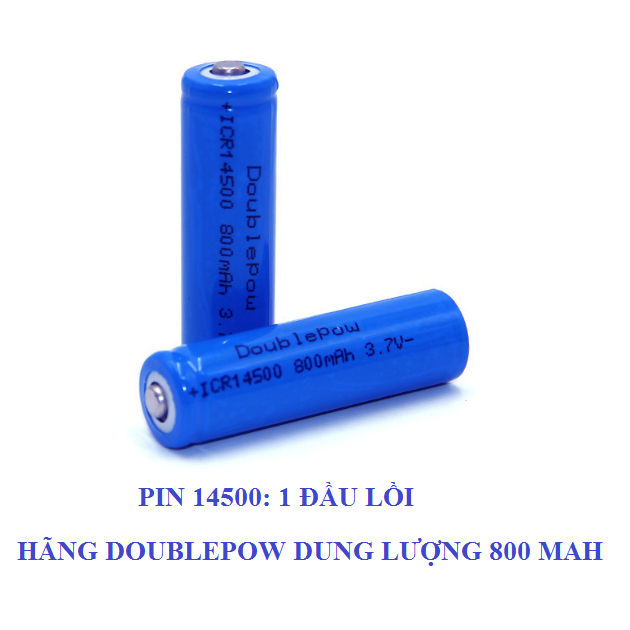 Pin sạc 14500, Pin sạc hãng Doublepow Li-Ion 3.7V 800 mAh cao cấp dùng cho Đèn pin, Đồ chơi điều khiển từ xa...