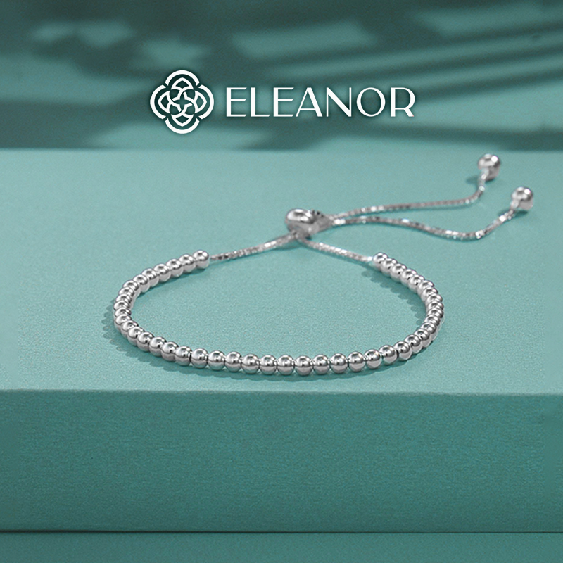 Vòng tay nữ dây rút bạc 925 Eleanor Accessories dạng chuỗi hạt basic phụ kiện trang sức 5785