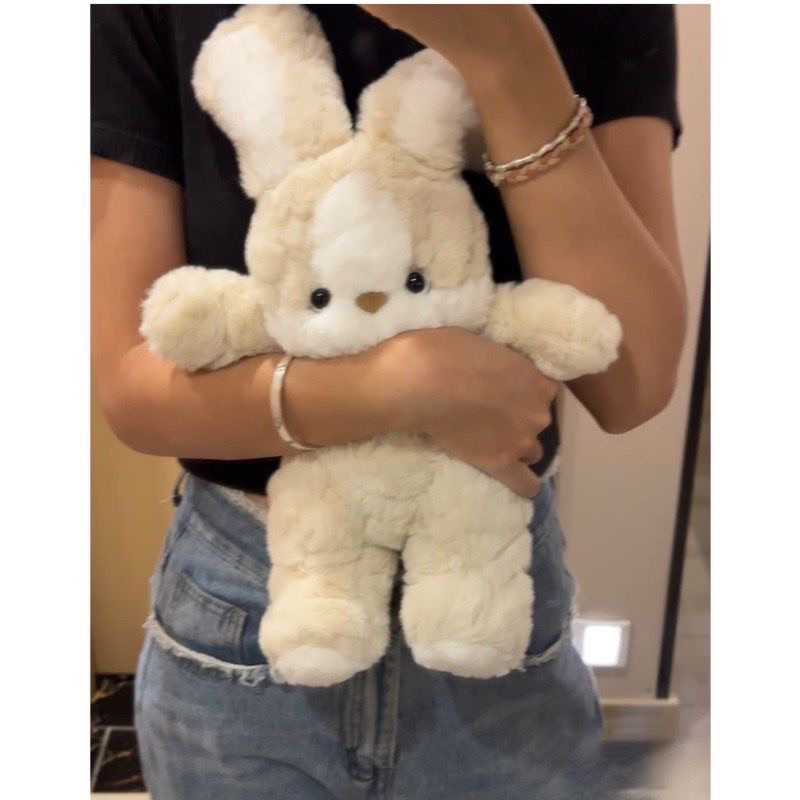 Gấu bông thỏ sữa cute mập mạp trông muốn véo má tròn vo dễ thương lên mạng là ảo