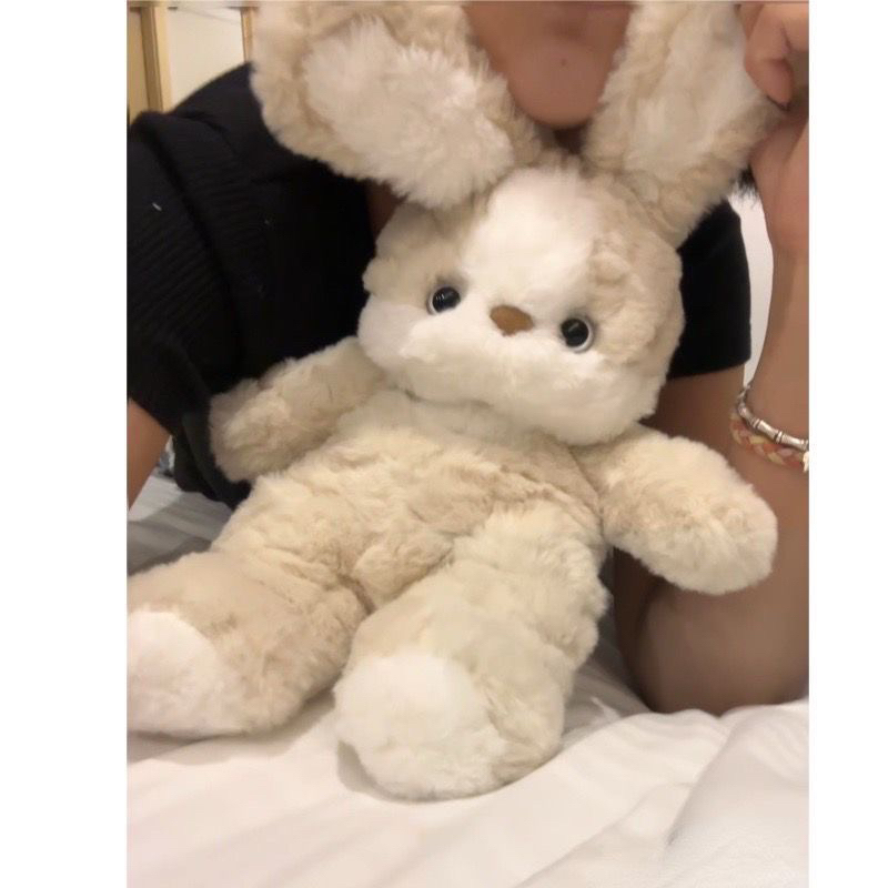 Gấu bông thỏ sữa cute mập mạp trông muốn véo má tròn vo dễ thương lên mạng là ảo