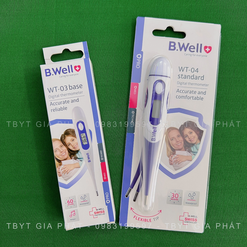 NHIỆT KẾ ĐIỆN TỬ BWELL SWISS KẸP NÁCH NHIỆT KẾ NÚM VÚ ĐO THÂN NHIỆT CHO BÉ