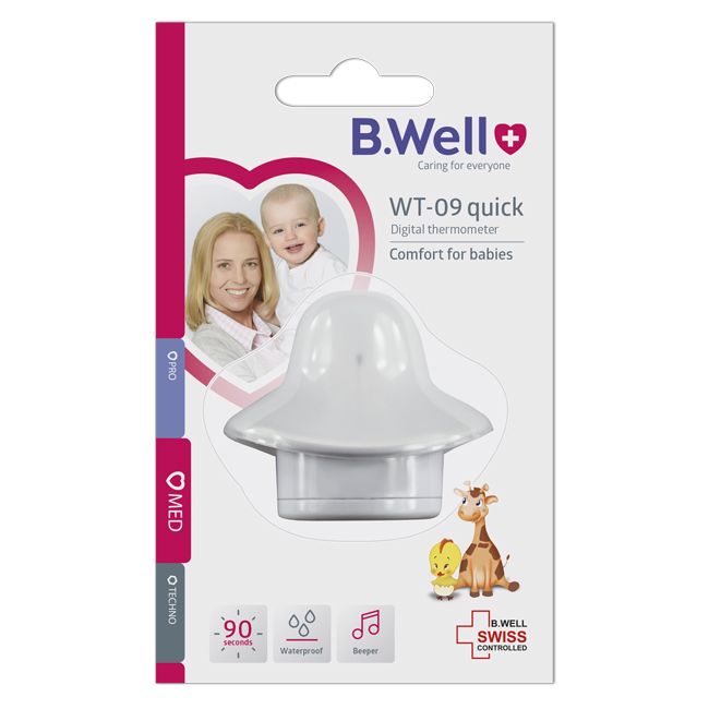NHIỆT KẾ ĐIỆN TỬ BWELL SWISS KẸP NÁCH NHIỆT KẾ NÚM VÚ ĐO THÂN NHIỆT CHO BÉ