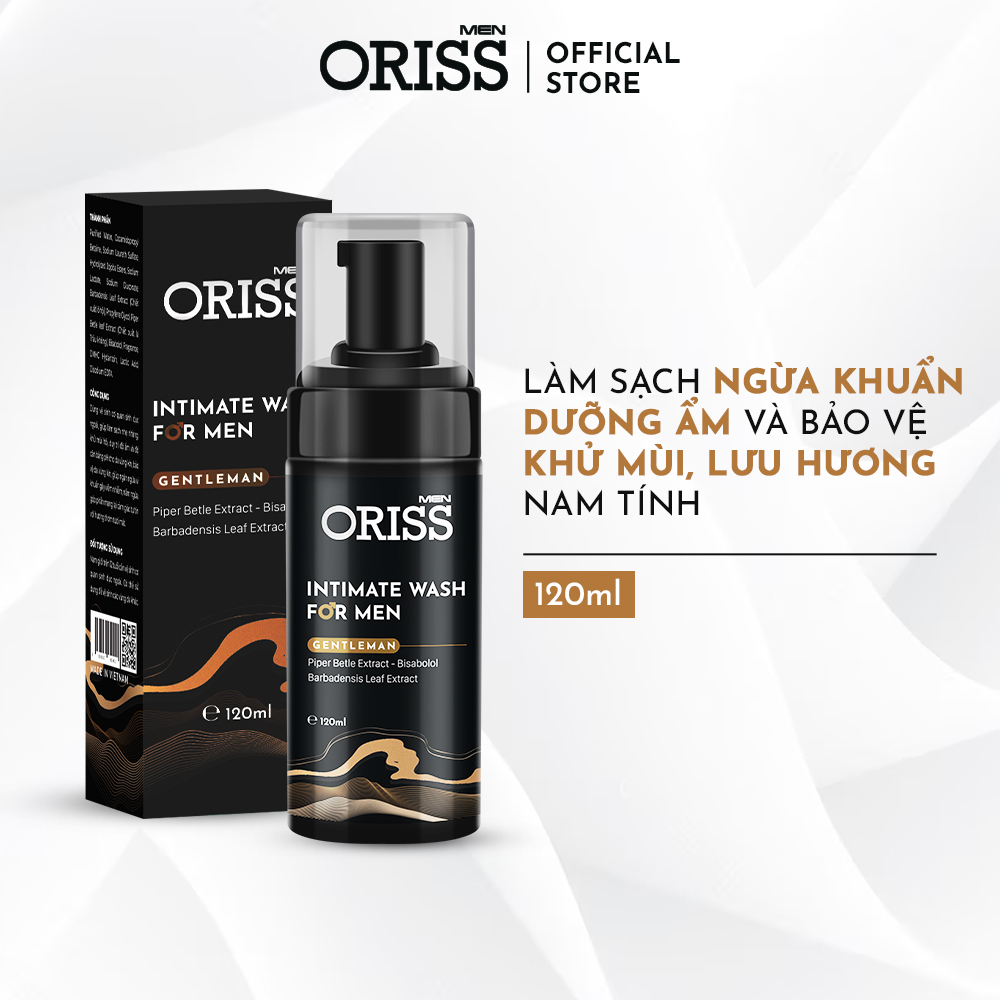 Bọt Vệ Sinh Nam Giới Oriss Sạch Khuẩn Khử Mùi Không Gây Kích Ứng Mùi Hương Nam Tính 120ml