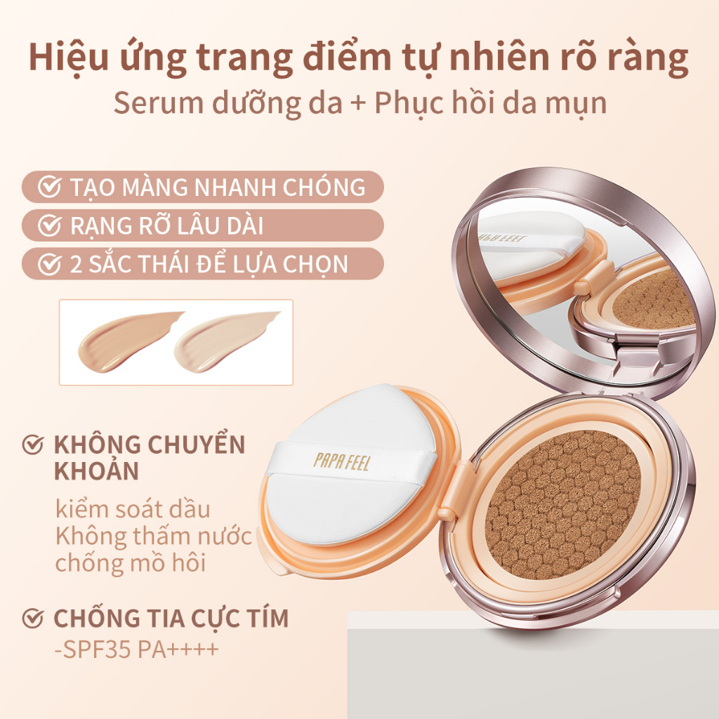 Phấn nước PAPA FEEL SPF35 PA++++ 11g  chống nắng cho làn da đẹp tự nhiên chống nước kết cấu mỏng nhẹ che phủ hoàn hảo làm mờ lỗ chân lông | BigBuy360 - bigbuy360.vn