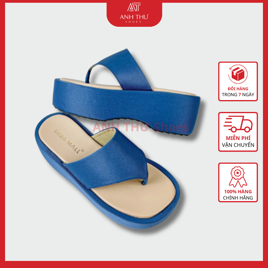 Dép đế xuồng nữ quai kẹp xỏ ngón cao 7cm chất liệu cao cấp mềm êm size 35 đến 39 anh thư store XM02