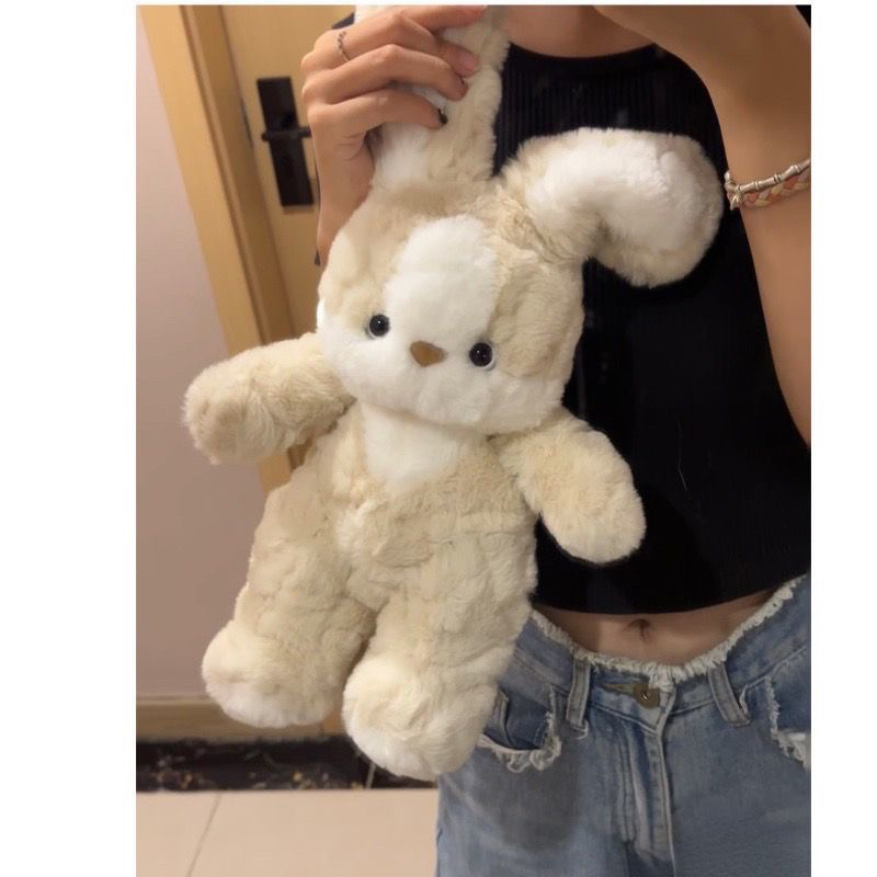 Gấu bông thỏ sữa cute mập mạp trông muốn véo má tròn vo dễ thương lên mạng là ảo