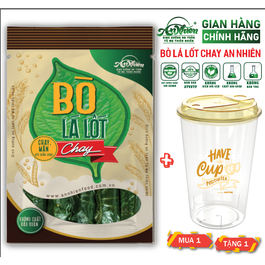 HÀNG CÔNG TY, Bò Lá Lốt Chay An Nhiên 400g, Thuần Chay MUA 1 TẶNG 1 LY TRONG 600 ML
