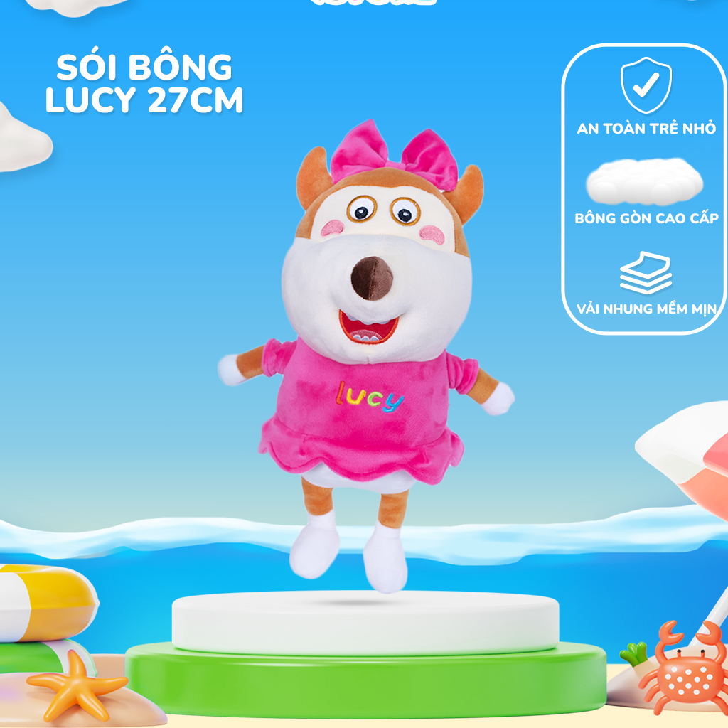 Gấu Bông Lucy Cute Cho Bé Gái - Chính Hãng Thương Hiệu Wolfoo