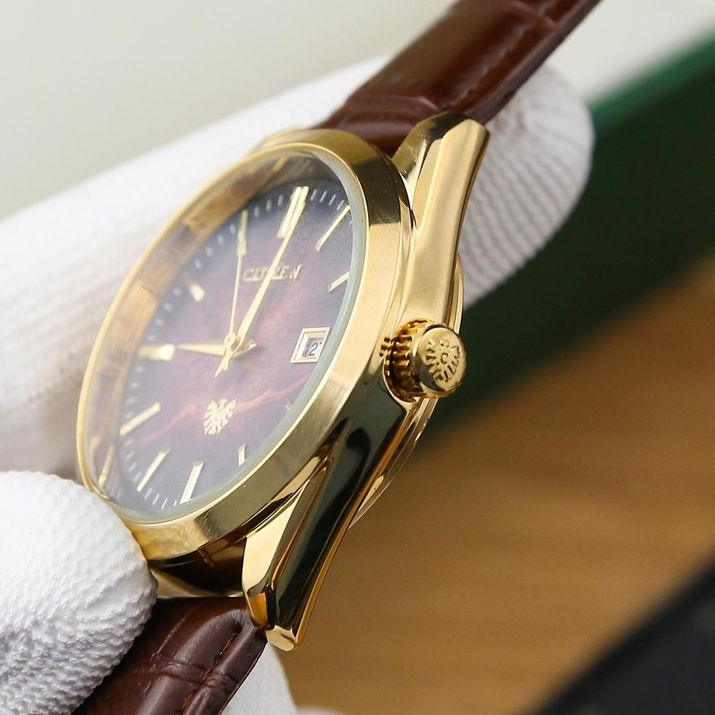 Đồng Hồ Nam Citizen - Dây Da Cao Cấp - Kiểu Dáng Lịch Lãm - Có Lịch Ngày - Bảo Hành 12 Tháng