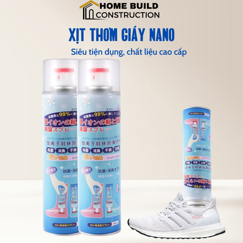 Xịt thơm khử mùi hôi giày dép, tất vớ hạn chế mùi hôi chân cho giày dép kháng khuẩn Nano bạc, giữ cho giày dép thơm lâu