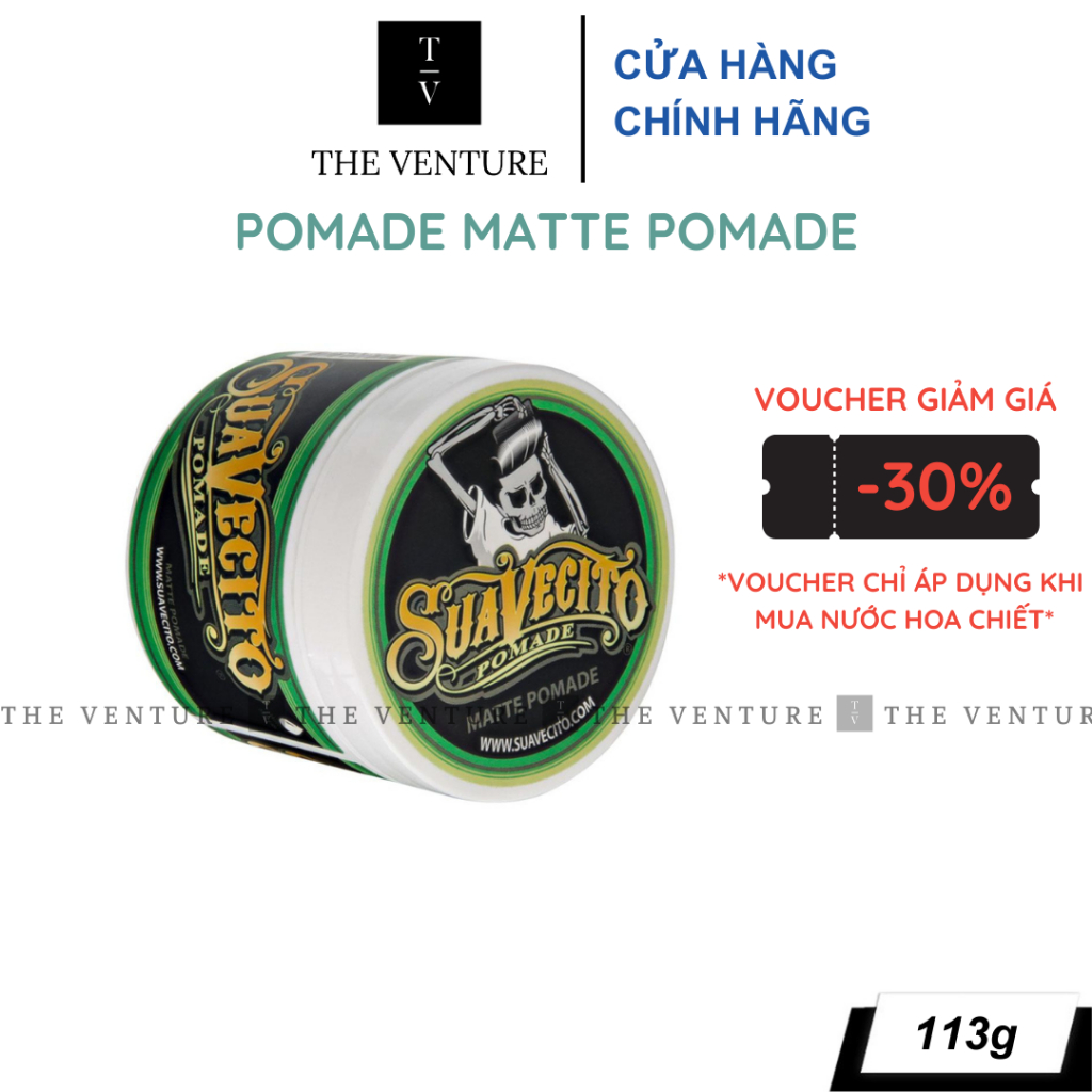 Sáp Vuốt Tóc Nam Suavecito Matte Pomade Chính Hãng - 113 Gram