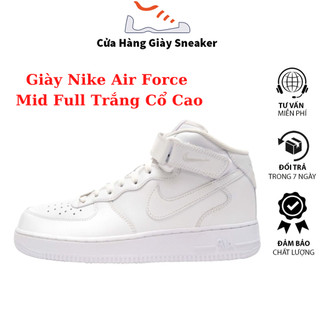 Giày thể thao Air Force 1 cổ cao , giày AF1 trắng đế Air bản cao cấp full box bill phụ kiện