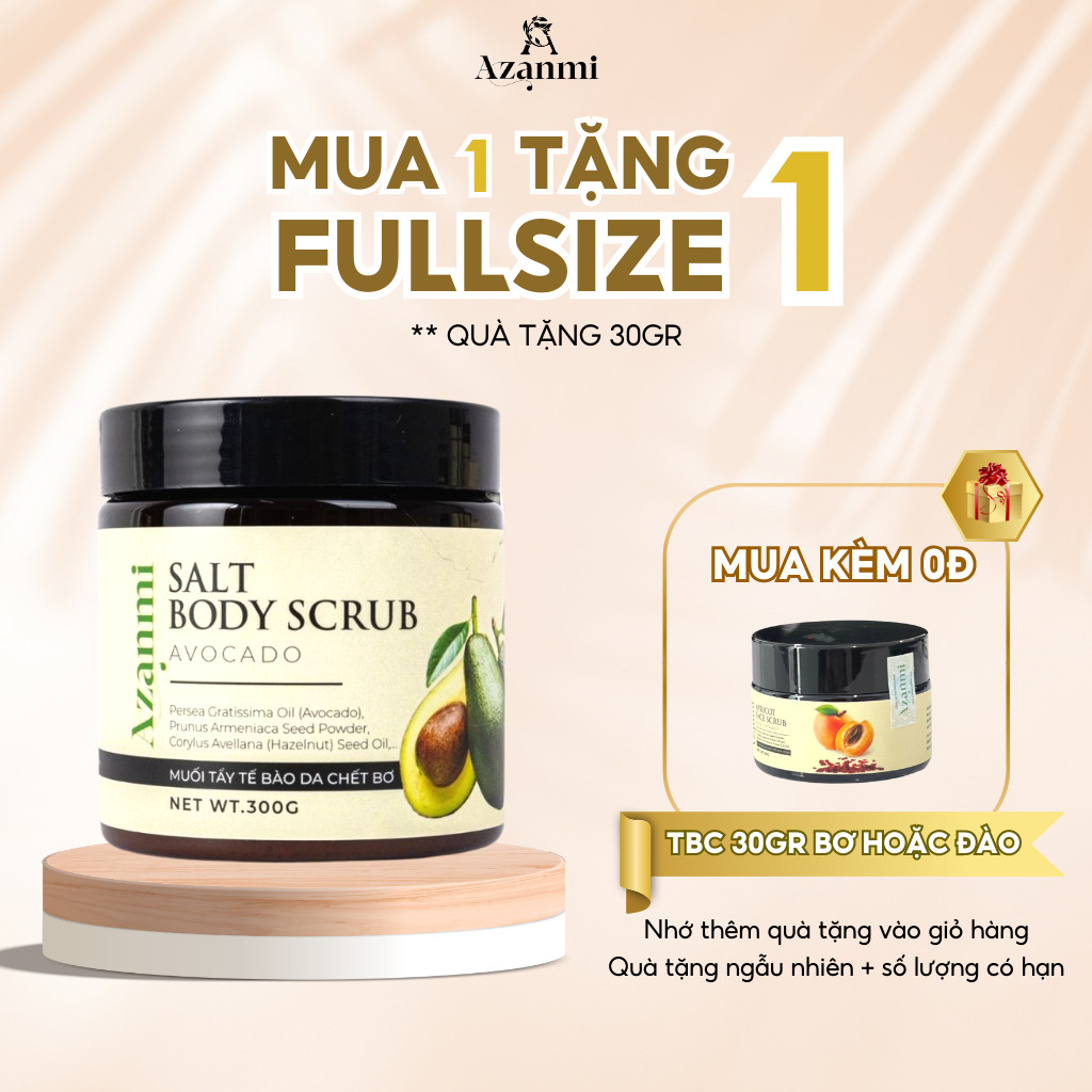 Tẩy tế bào chết cơ thể và mặt Bơ cho làn da mềm mại và rạng rỡ Chính Hãng Azanmi