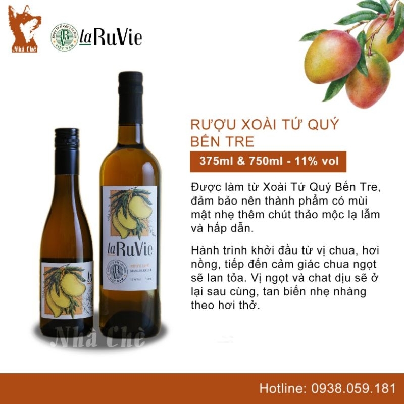 Xoài laRuVie 375ml - Nước trái cây lên men