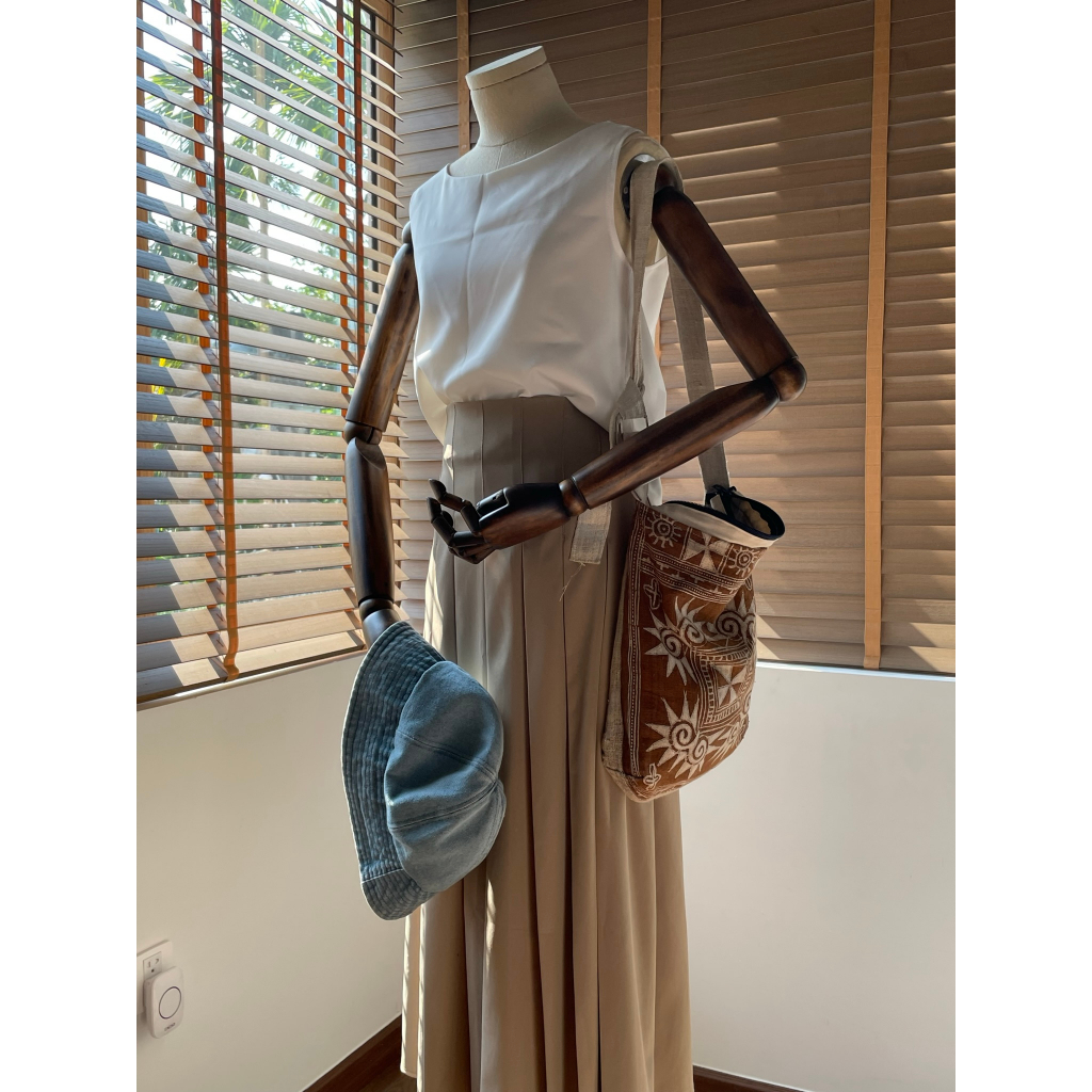 Chân váy xếp ly Hàn dáng dài chân váy midi dạo phố