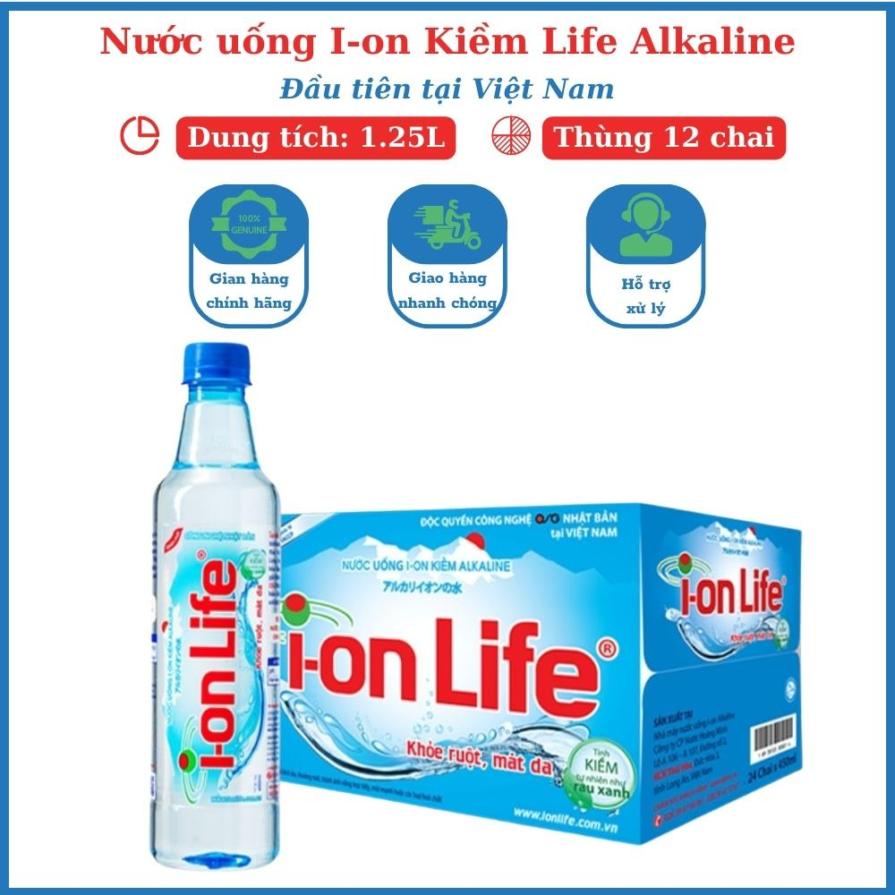 Nước uống kiềm I-on Life Alkaline 1.25L thùng 12 chai chất lượng Nhật Bản chứa các vi khoáng chất tốt cho sức khỏe