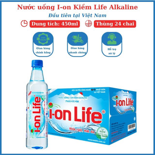 Nước uống kiềm IonLife Alkaline 450ml thùng 24 chai chứa các vi khoáng công nghệ Nhật Bản