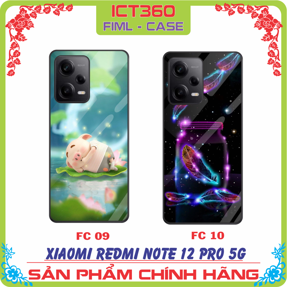 Ốp lưng kính , Ốp Dạ Quang Xiaomi Redmi Note 12 Pro 5G - Nhận in ảnh theo yêu cầu