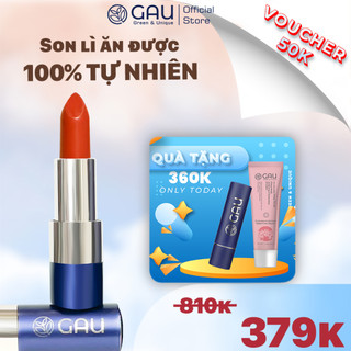 Son lì tự nhiên chính hãng gau sunset lover #3 flameshot dạng thỏi không chì, lâu trôi, có thể ăn được