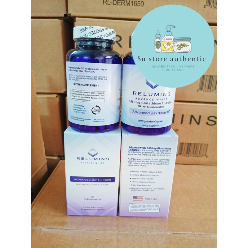 Viên uống Trắng Da Relumins Advance White 90 Viên của Mỹ