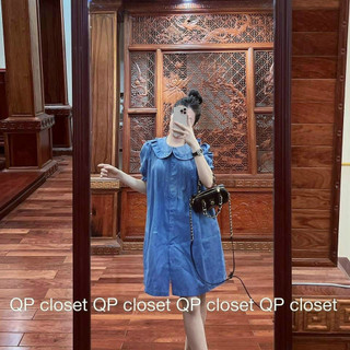 Váy bầu chất bò mềm mịn dáng sơ mi suông sang chảnh