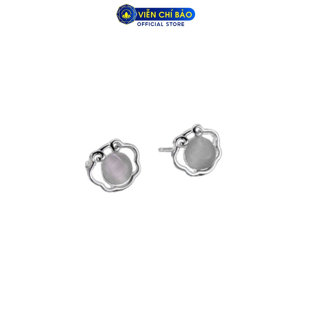 Bông tai bạc nữ khánh trường mệnh nhỏ chất liệu bạc Thái 925 thời trang phụ kiện trang sức nữ Viễn Chí Bảo B000022