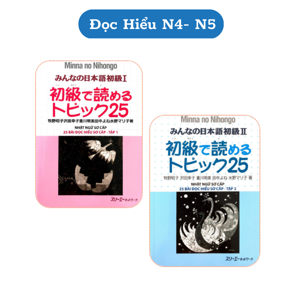 Sách - Combo 25 Bài Đọc Hiểu Tiếng Nhật Minna No Nihongo Trình Độ Sơ Cấp (Lẻ Tùy Chọn)