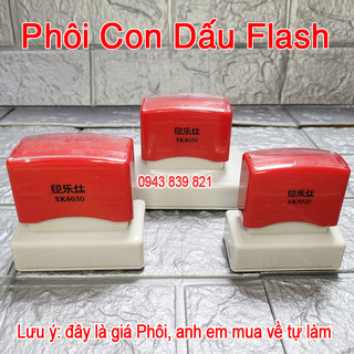 Phôi dấu flash Hãng SK độ dày 4mm + kèm đệm cao su - dành cho máy khắc dấu flash