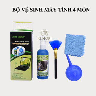 Bộ dụng cụ vệ sinh laptop máy vi tính king master combo 4 món lau chùi vệ sinh máy tính dung dịch vệ sinh màn hình
