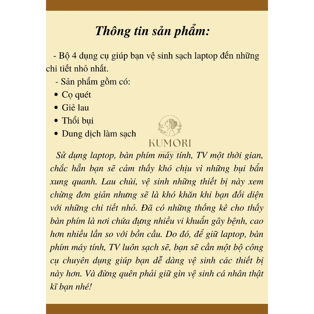 BỘ DỤNG CỤ VỆ SINH LAPTOP MÁY VI TÍNH KING MASTER combo 4 món lau chùi vệ sinh máy tính dung dịch vệ sinh màn hình