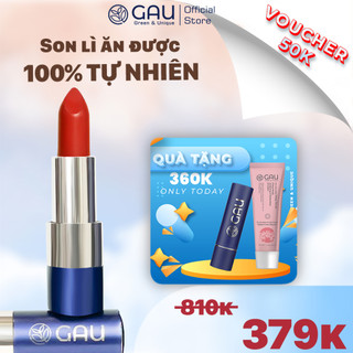 Son lì tự nhiên chính hãng gau sunset lover #8 afterglow dạng thỏi không chì, lâu trôi, có thể ăn được