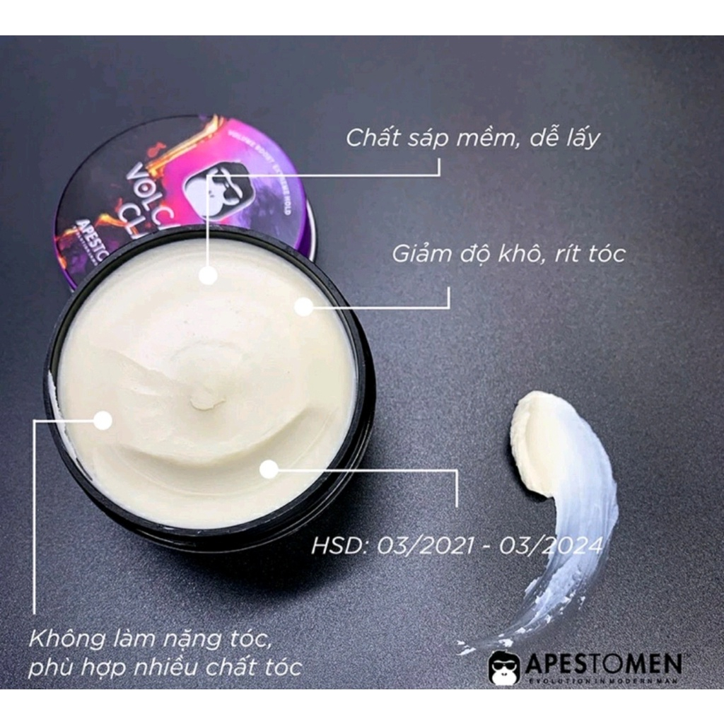 Sáp vuốt tóc Volcanic Clay chính hãng cao cấp