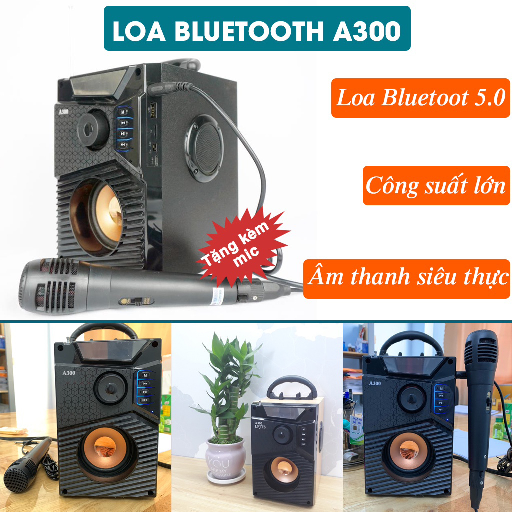 Loa karaoke mini bluetooth KAW A300 hozito cao cấp version 2023 tặng kèm micro - Bảo hành 12 tháng