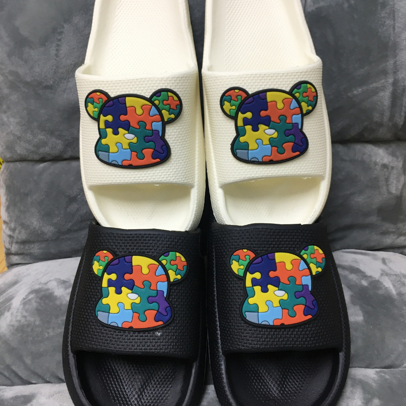 Dép bánh mì unisex nam nữ quai ngang để cao 4cm hai màu - Đen, Trắng