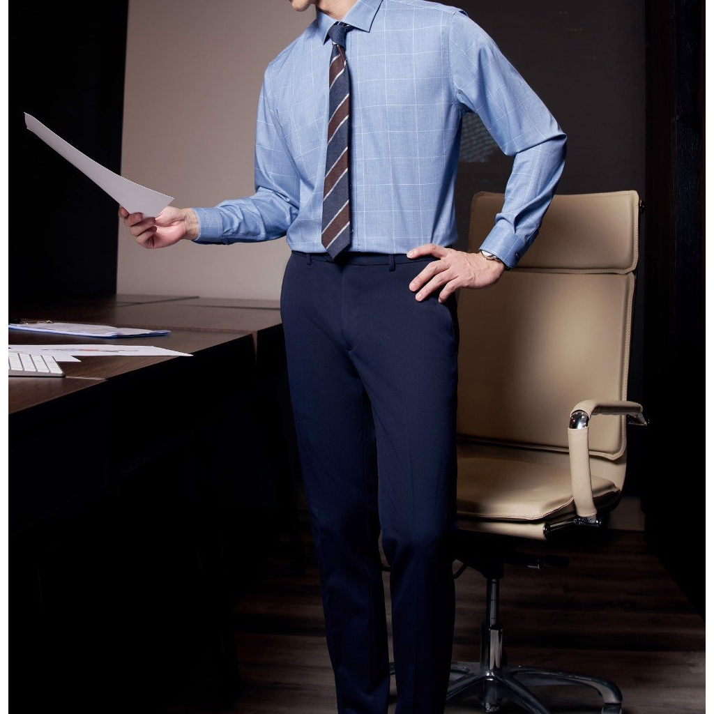 Áo sơ mi nam dài tay Biluxury 6SMDC011XDM họa tiết phom Casual thời trang văn phòng lịch lãm