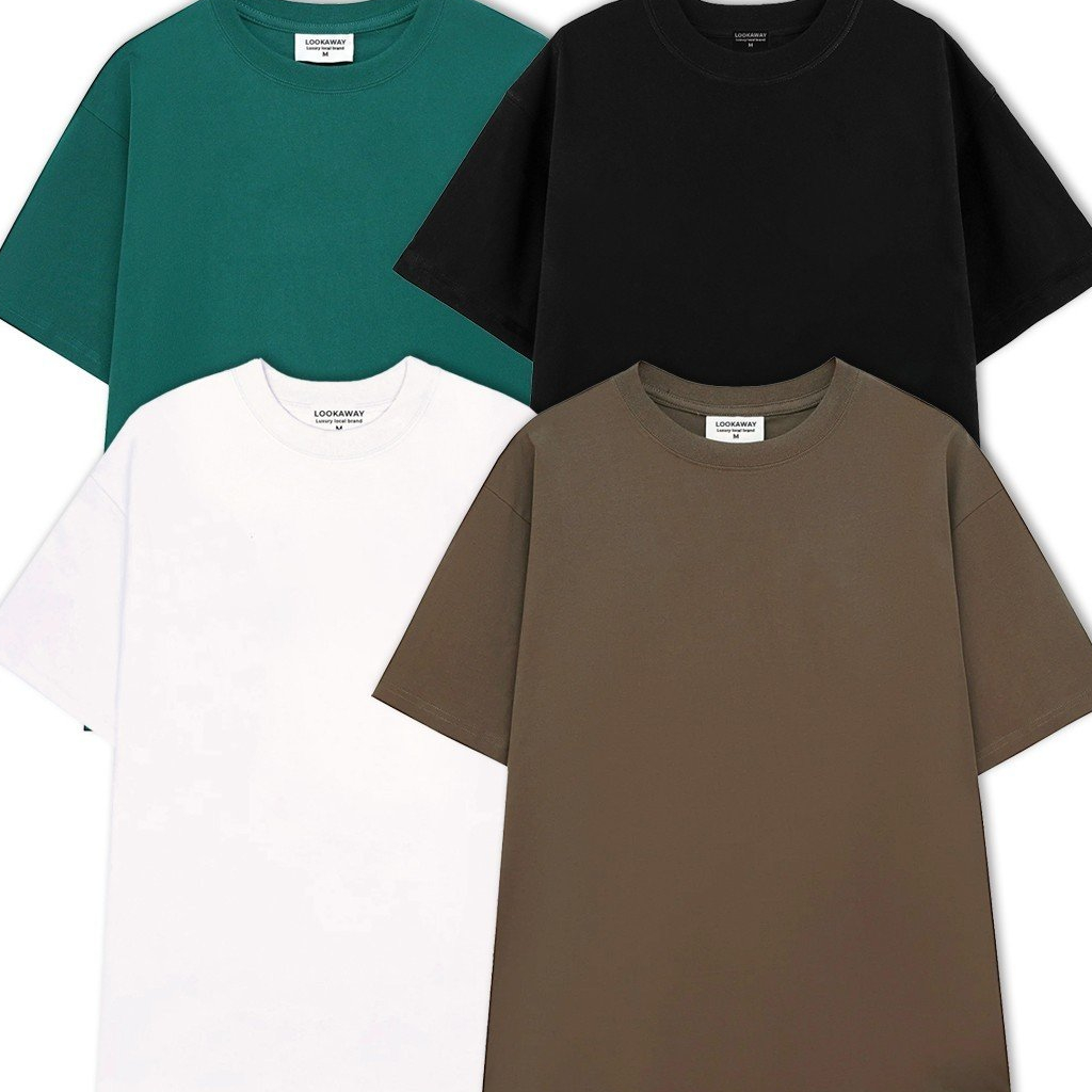 Áo Thun Trơn Unisex Nam Nữ Tay Lỡ, Áo Phông Trơn Basic Local Brand Form Rộng Oversize Cotton Mềm Mịn L7 LOOKAWAY