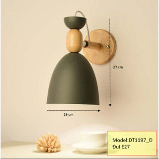 Đèn tường đui gỗ 1197D tặng kèm bóng
