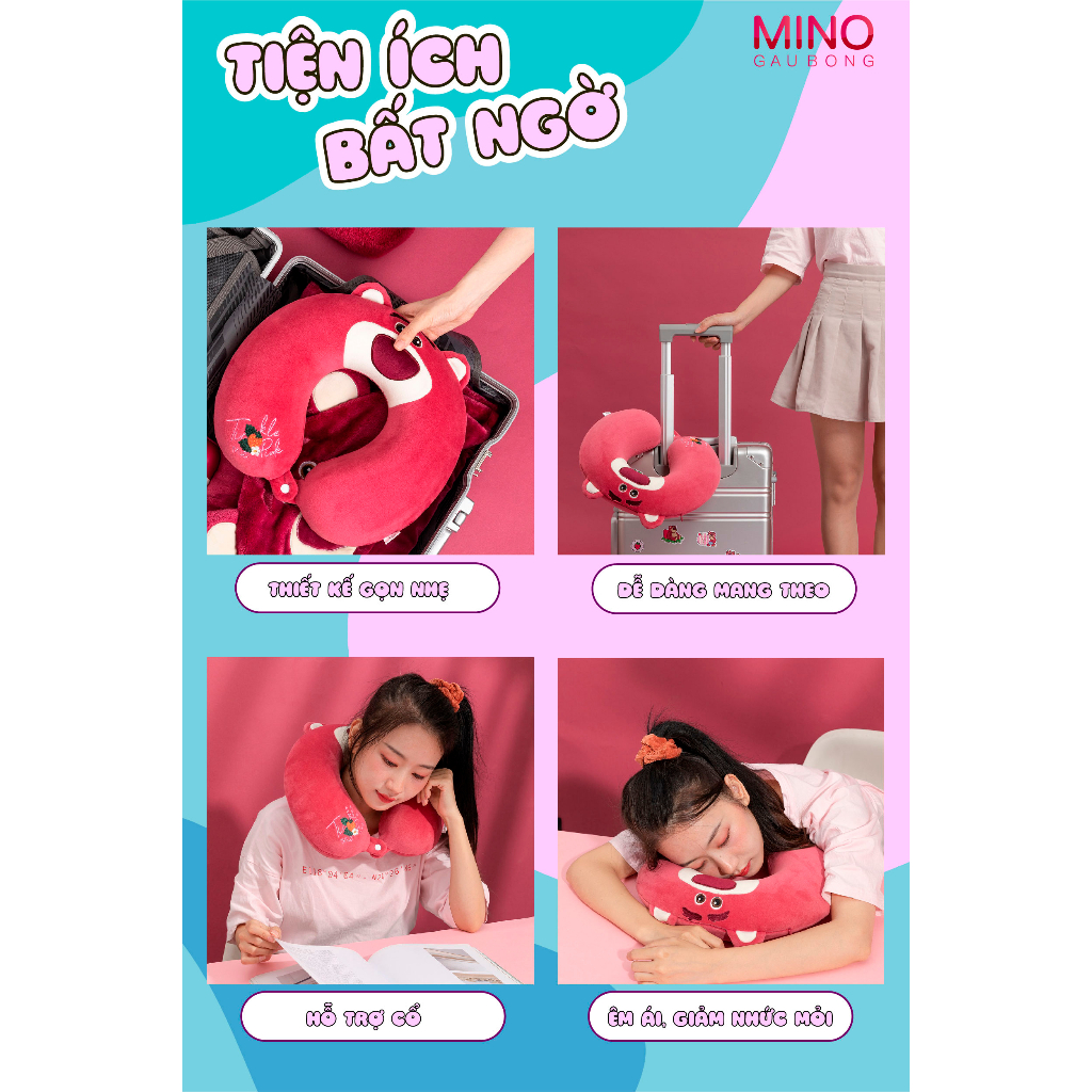 Gối Cổ Lotso Chữ U Cao Cấp MINO STORE TH118-LOTSO