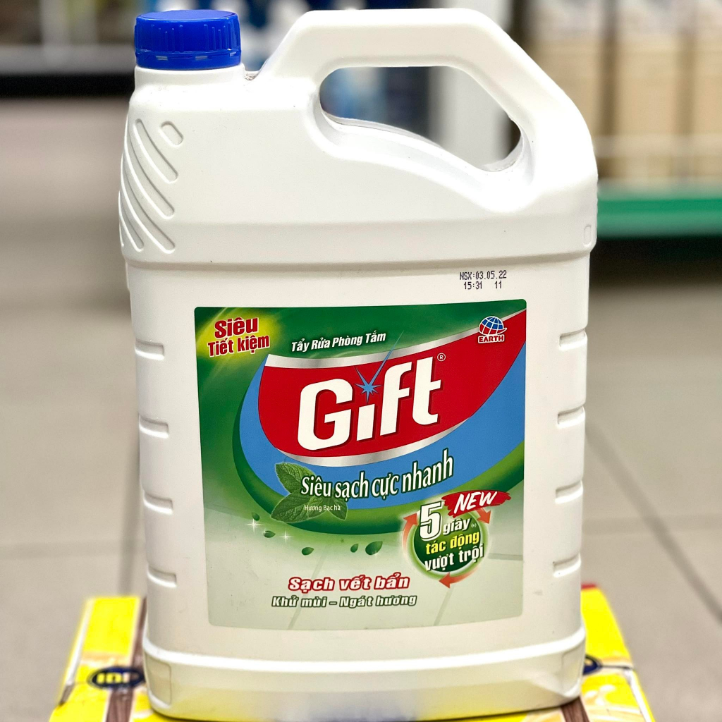 Nước tẩy rửa phòng tắm Gift Bạc Hà can 3,8kg